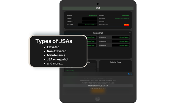 iPad - Support Multiple Types of JSAs